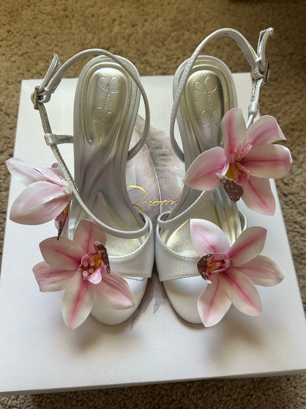 Jessica Simpson flower heels